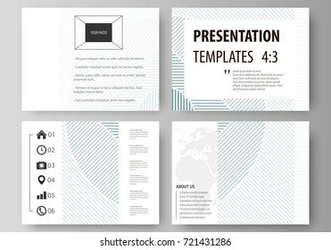 Business templates for presentation slides. Easy editable abstract vector layouts in flat design. Minimalistic background with lines. Gray color geometric shapes forming simple beautiful pattern