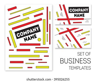 Business templates set and backgrounds for printed materials, web sites, cards.