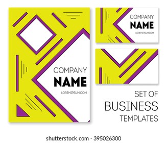 Business templates set and backgrounds for printed materials, web sites, cards. 