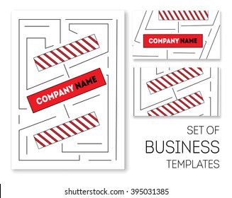 Business templates set and backgrounds for printed materials, web sites, cards
