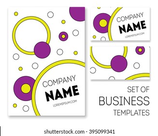 Business templates set and backgrounds for printed materials, web sites, cards. 