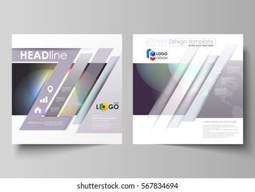 Business templates for square brochure, magazine, flyer, booklet or annual report. Leaflet cover, abstract vector layout. Retro style, mystical Sci-Fi background. Futuristic trendy design
