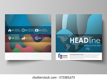 Business templates for square brochure, magazine, flyer, booklet or annual report. Leaflet cover, flat style vector layout. Colorful design pattern with shapes forming abstract beautiful background