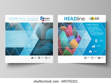 Business templates for square brochure, magazine, flyer, booklet or annual report. Leaflet cover, flat style vector layout. Colorful design pattern with shapes forming abstract beautiful background.