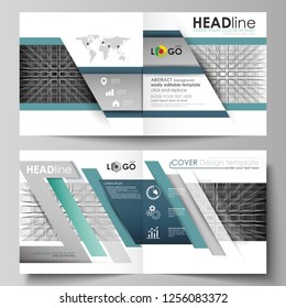 Business templates for square design bi fold brochure, magazine, flyer, booklet or annual report. Abstract infinity background, 3d structure with rectangles forming illusion of depth and perspective.