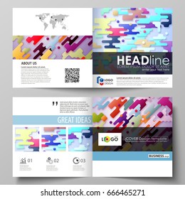 Business templates for square design bi fold brochure, magazine, flyer, booklet, report. Leaflet cover, abstract vector layout. Colorful minimalist backdrop, geometric shapes, minimalistic background