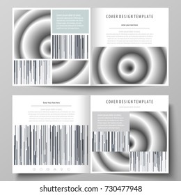 Business templates for square design bi fold brochure, magazine, flyer, booklet. Leaflet cover, abstract vector layout. Simple monochrome geometric pattern. Minimalistic background. Gray color shapes