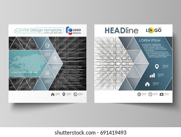 Business templates for square design brochure, flyer, booklet, report. Leaflet cover, vector layout. Abstract infinity background, 3d structure, rectangles forming illusion of depth and perspective.