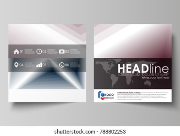 Business templates for square design brochure, magazine, flyer, report. Leaflet cover, flat vector layout. Simple monochrome geometric pattern. Abstract polygonal style, stylish modern background.