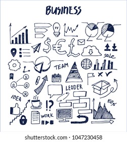 Lot of business templates vector illustration with various management patterns, schedules cloud lists timetable with text isolated on white backplane