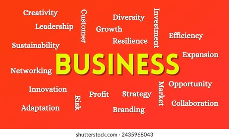 business text explain about business typography on background. explain about love text vector design template for  business infographic and social media, modern decoration, art illustration template