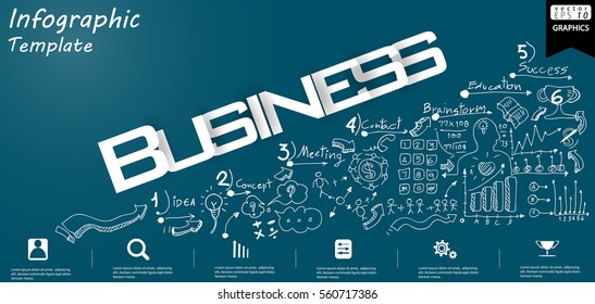 Business Business text modern Idea and Concept Vector illustration Infographic template with  icon.