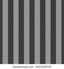 Business textile background seamless, fancy lines vertical pattern. Arabic stripe vector texture fabric in grey and white color.