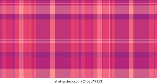 Business textile texture seamless, anniversary tartan vector background. Cosy plaid check fabric pattern in pink and red color.