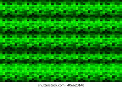 Business theme. Bright background image with a square pixel grid, flares and flashes. Vector illustration. For use in printing, flyer design, wallpaper, presentations. Digital green theme