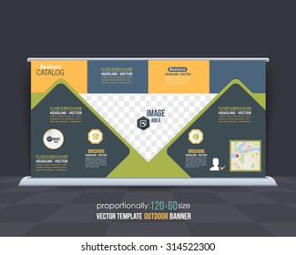 Business Theme Outdoor Banner Design, Advertising Vector Template 