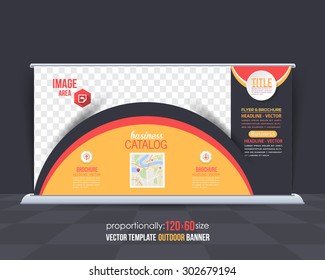 Business Theme Outdoor Banner or Horizontal Website Banner Design, Advertising Vector Template 