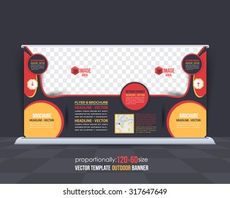 Business Theme Outdoor Banner or Horizontal Website Banner Design, Advertising Vector Template 