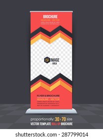 Business Theme Roll-Up Banner Design, Advertising Vector Template 