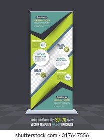 Business Theme Roll-Up Banner Design, Advertising Vector Template 