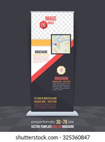 Business Theme Roll-Up Banner Design, Advertising Vector Template 