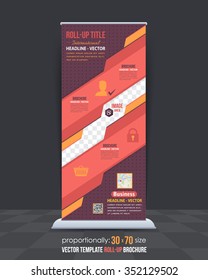 Business Theme Roll-Up Banner Design, Advertising Vector Template 