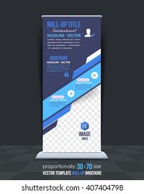 Business Theme Roll-Up Banner Design, Advertising Vector Template 