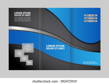 Business Theme Tri-fold Brochure Design and Catalog Vector Concept Template
