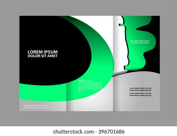 Business Theme Tri-fold Brochure Design and Catalog Vector Concept Template
