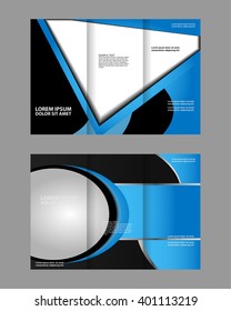 Business Theme Tri-fold Brochure Design and Catalog Vector Concept Template
