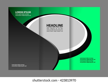 Business Theme Tri-fold Brochure Design and Catalog Vector Concept Template
