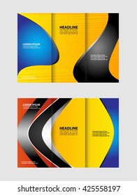 Business Theme Tri-fold Brochure Design and Catalog Vector Concept Template
