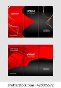 Business Theme Tri-fold Brochure Design and Catalog Vector Concept Template
