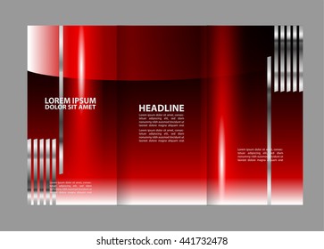 Business Theme Tri-fold Brochure Design and Catalog Vector Concept Template
