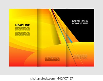 Business Theme Tri-fold Brochure Design and Catalog Vector Concept Template

