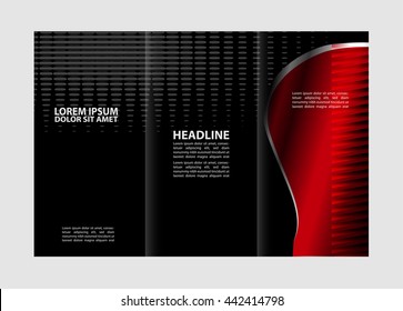 Business Theme Tri-fold Brochure Design and Catalog Vector Concept Template
