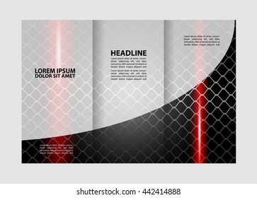 Business Theme Tri-fold Brochure Design and Catalog Vector Concept Template
