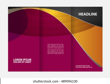 Business Theme Tri-fold Brochure Design and Catalog Vector Concept Template
