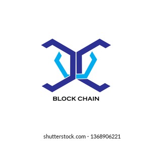 Business theme vector illustration of the  block chain logo. - Vector
