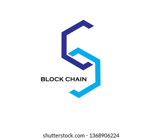 Business theme vector illustration of the  block chain logo. - Vector
