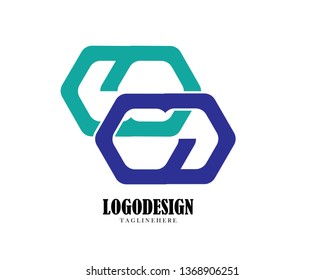 Business theme vector illustration of the  block chain logo. - Vector
