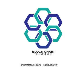 Business theme vector illustration of the  block chain logo. - Vector
