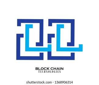 Business theme vector illustration of the  block chain logo. - Vector
