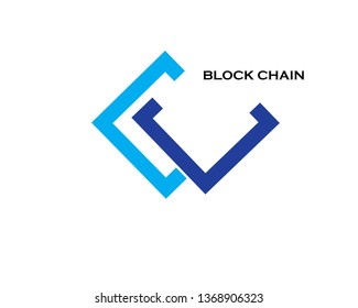 Business theme vector illustration of the  block chain logo. - Vector
