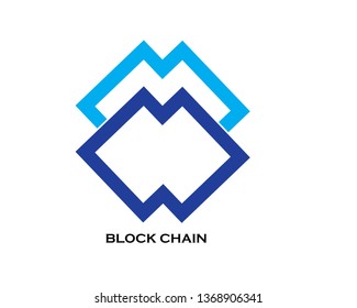 Business theme vector illustration of the  block chain logo. - Vector
