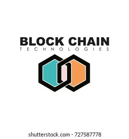 Business theme vector illustration of the block chain logo.