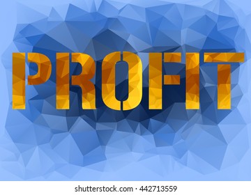 Business themed background with blue triangular pattern in back, and golden shattered text that says BUSINESS. Ideal for presentation.