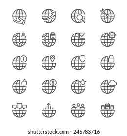 Business thin icons
