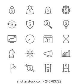 Business thin icons