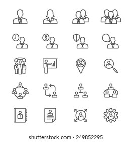 Business thin icons